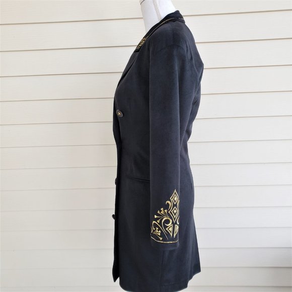 Soft Black Velvet super curvy fitted Jacket Dress - Picture 2 of 7